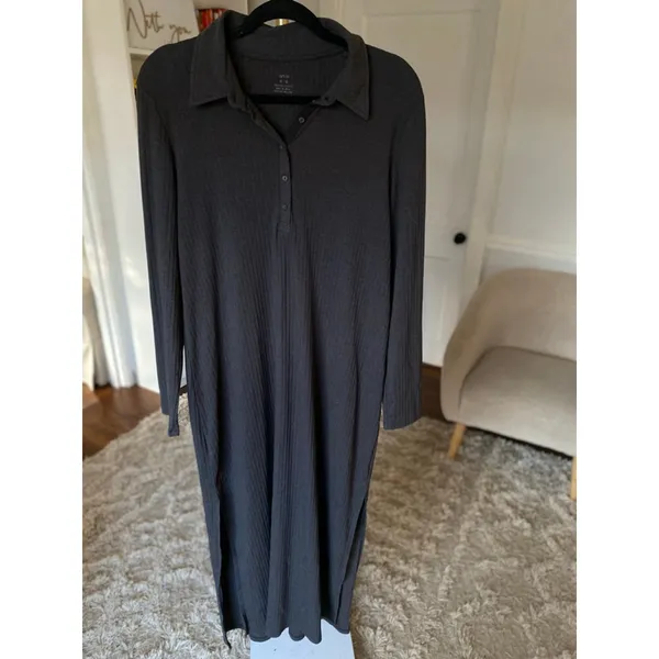 Aerie Ribbed Polo Maxi Dress‎ Soft Quiet Luxury Clean Girl Lounge Relax Everyday - Image 2