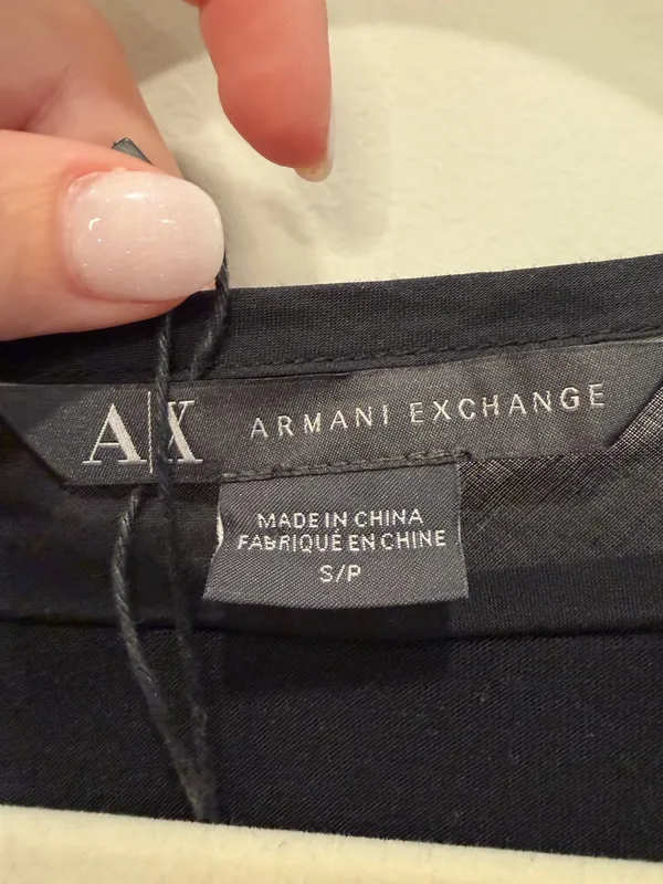 Armani Exchange‎ Black Studded Henley Tunic Top NWT Size Small - Image 2