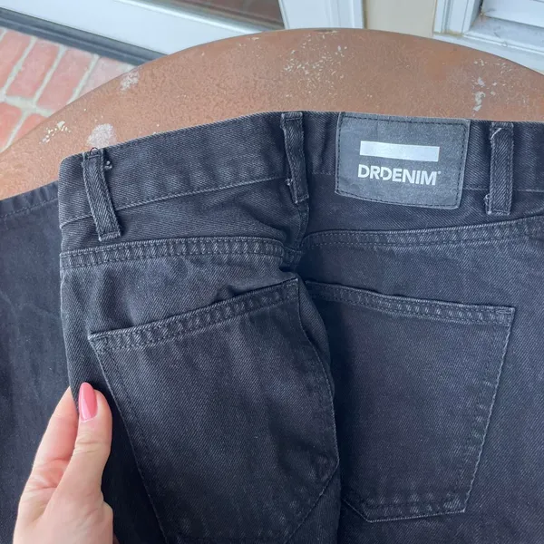 Revolve Dr Denim echo black straight leg jeans size 25 - Image 4