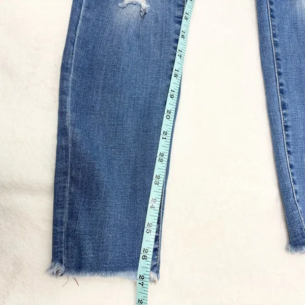 American Eagle‎ Outfitters Ripped Blue Skinny Jeans size 8 Regular - Image 8