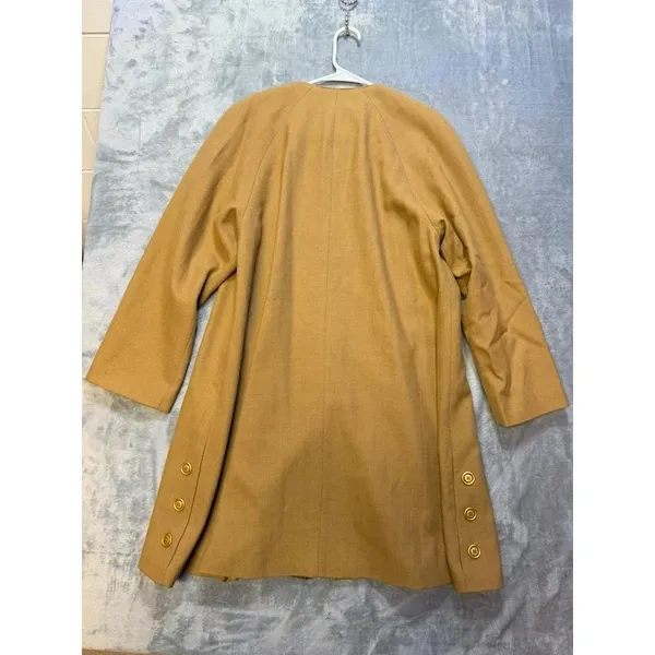 Avoca Collection Womens Medium Camel Pure New Wool Ireland Vintage Coat Jacket - Image 2