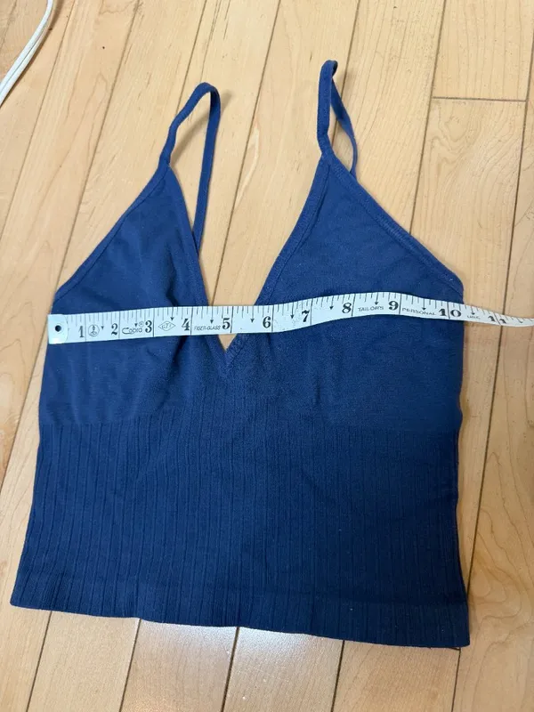 By Together Slate Blue Ribbed & Seamless Low Back Stretch Bralette Top Size S/M - Image 3