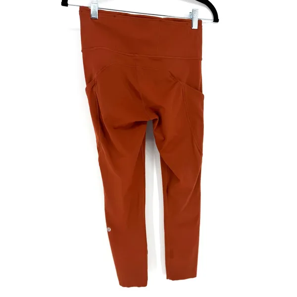 Lululemon Fast and Free High-Rise Crop 23" Size 6 Leggings Dark Terracotta - Image 7