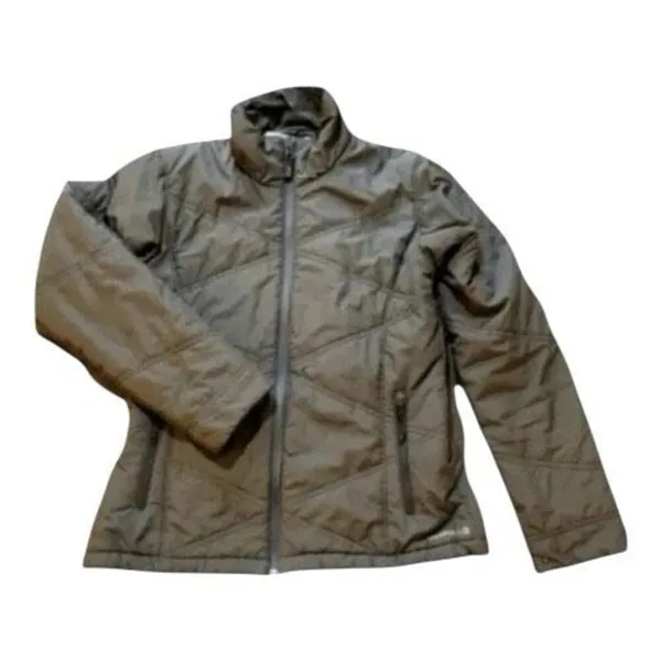 Merrell Grey Quilted Women Jacket Size XS Winter Puffer Zipper Drawstring Hem - Image 2