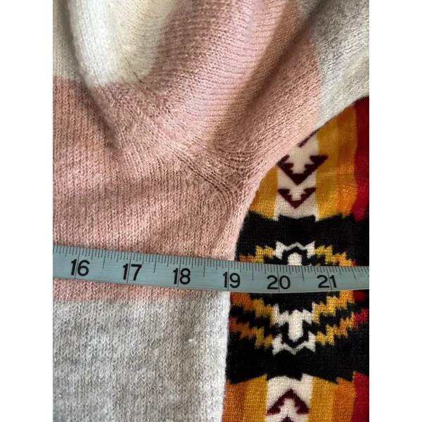 H&M Striped Pink/Green Knit Pull Over Sweater Size 20‎ Long Sleeve Soft Round - Image 5