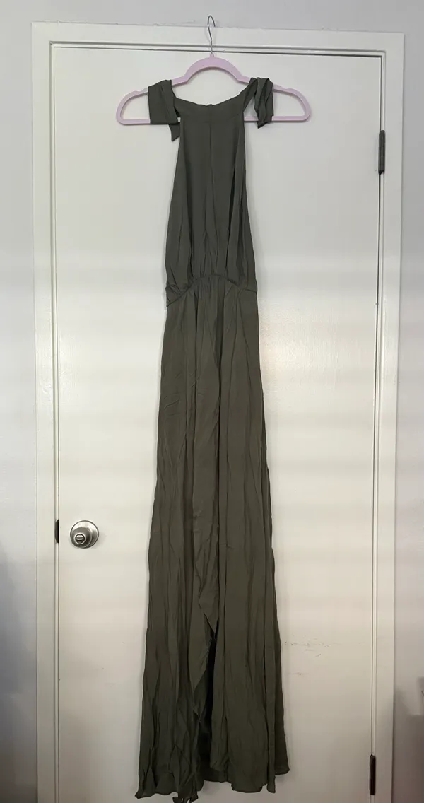 Lulu's Sage Green Elastic Waist dress - Image 2