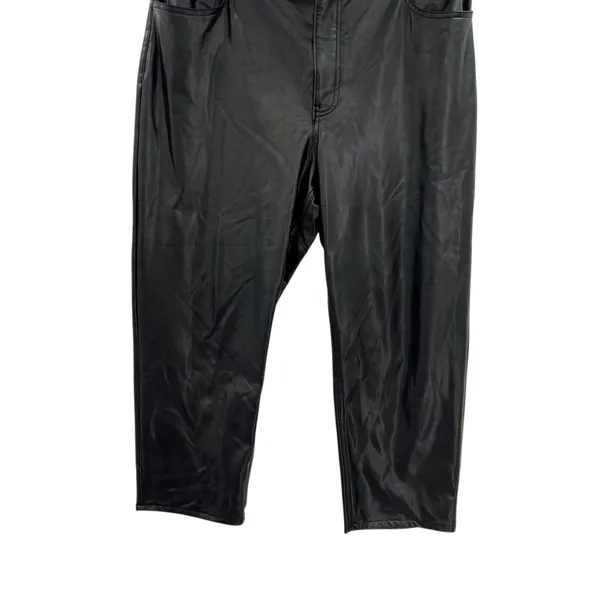 Abercrombie Vegan Leather Ankle Straight Pant Ultra High Rise Black Size 34‎ 18S - Image 7