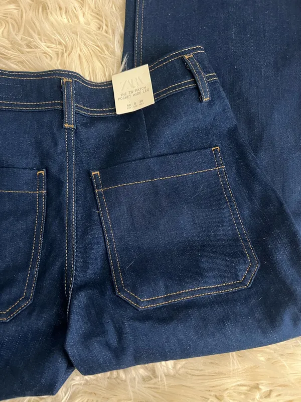 Zara Navy High Rise Jeans - Image 8