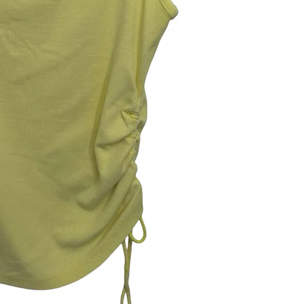 Anthropologie Pilcro Ruched halter‎ tank top Size small Yellow Ribbed NWT - Image 2