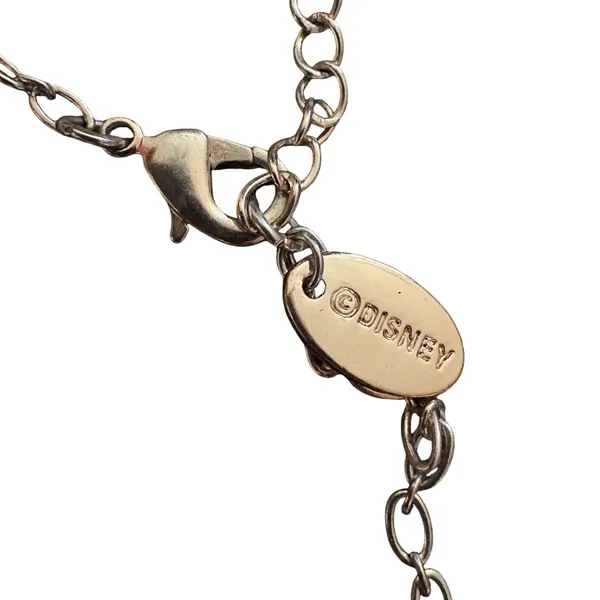 Disney Cinderella Silhouette Pendant‎ Necklace Gold Tone Blue Enamel Rhinestone - Image 5