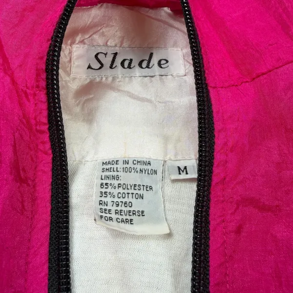 Vintage 90s Slade Colorblock Windbreaker Jacket Pink Teal Purple Retro Nylon M - Image 4