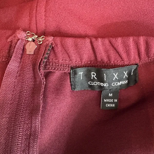 Trixxi Strapless Burgundy Ruched Leg Jumpsuit M Formal Cocktail Evening Romper - Image 6