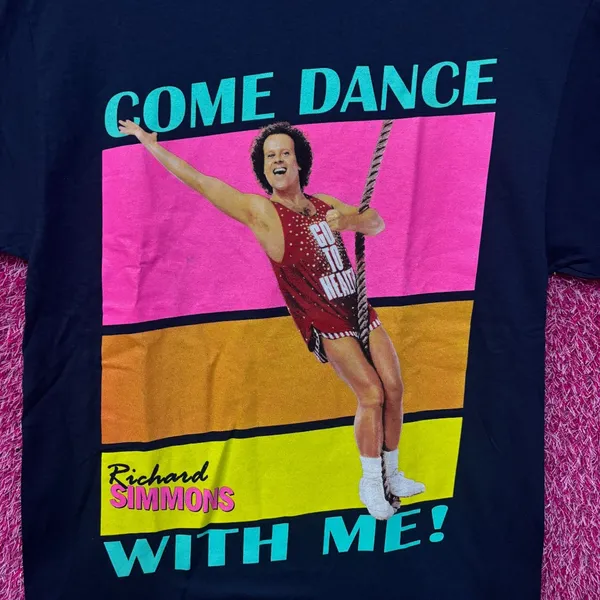 Richard Simmons Come Dance with Me Exercise Show Promo Tee M - Image 2