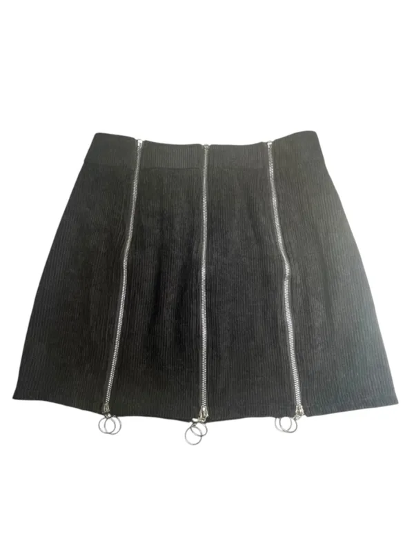 Deadstock: new Valfre ꥟ Lasso Mini Skirt ꥟ Black ꥟ Silver Zippers All Over ꥟ M ꥟ - Image 8