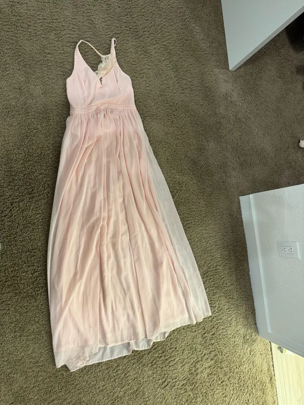 Lulus Pink long dress with a lace back - Image 5