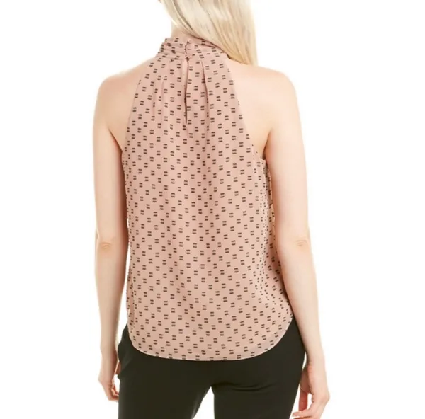Joie Leikyn Sash Tan Black Halter Blouse - Image 2