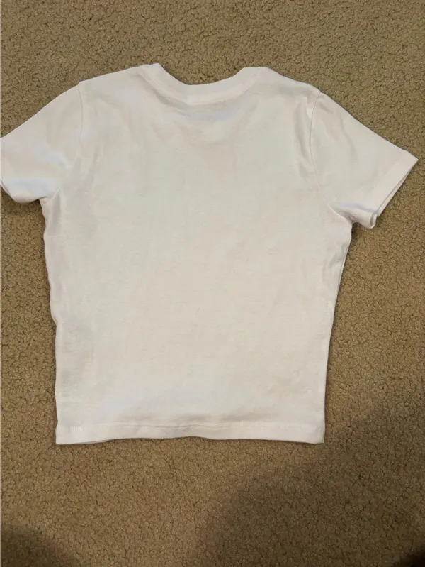 Hollister 100% Cotton Crew Baby Tee White - Image 3