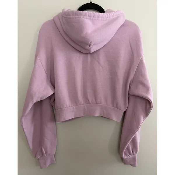 Aviator Nation 5 Stripe‎ Cropped Zip Hoodie Relaxed Mauve/White Neon Size XS - Image 2
