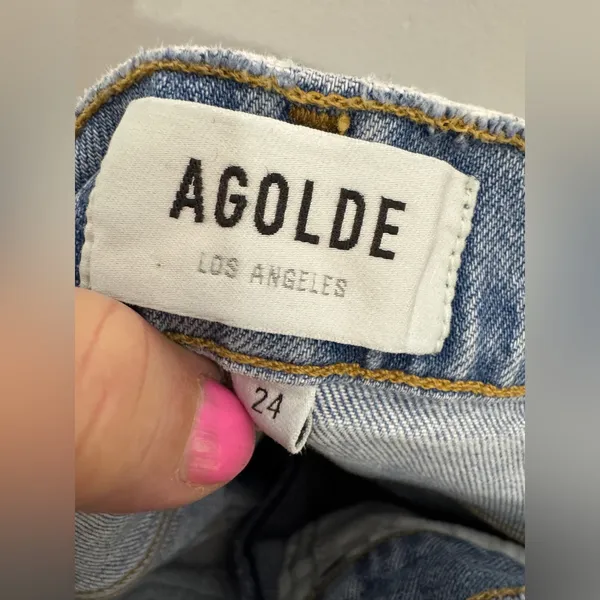 agolde riley crop Jeans Size 24 Light‎ Wash - Image 5