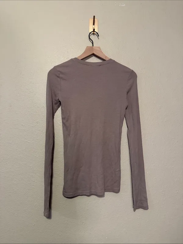 Cotton Citizen Ribbed crop top Long Sleeve Tan Size Small - Image 5