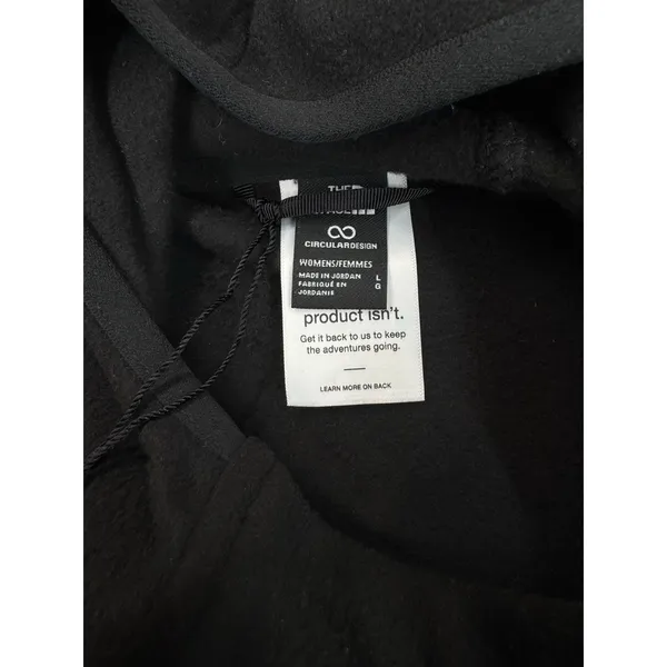 The North Face Women's Glacier Fleece Pullover Hooded Jacket Black Large NWOT - Image 4