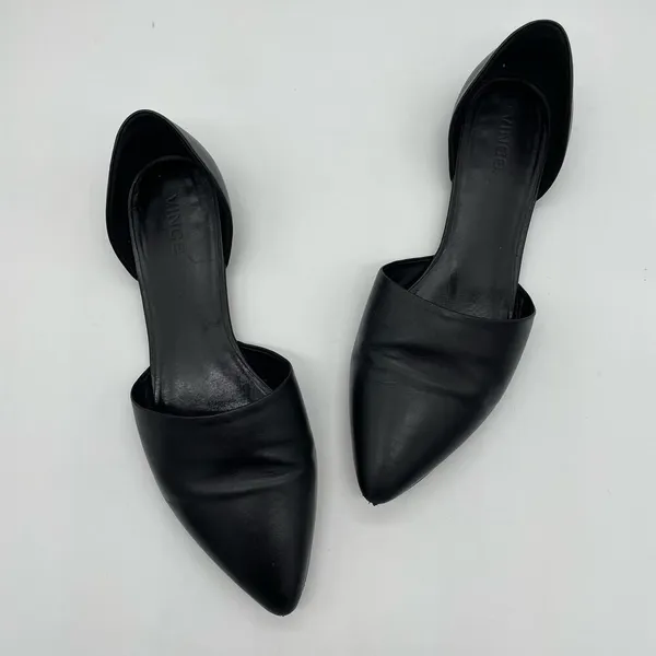 Vince Nina Leather D'Orsay Flats - Black - 11M - Image 10