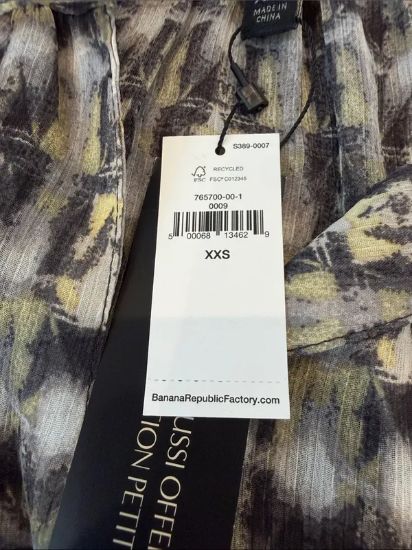 Banana Republic Neutral Multi Printed Tiered Midi Dress Size XXS NWT - C26-032 - Image 3