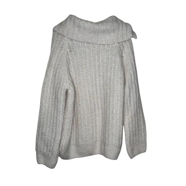 Zara‎ Women's Sweater Shawl Chunky Snap Buttons Long Sleeve Cream Sz. 13-14 - Image 9