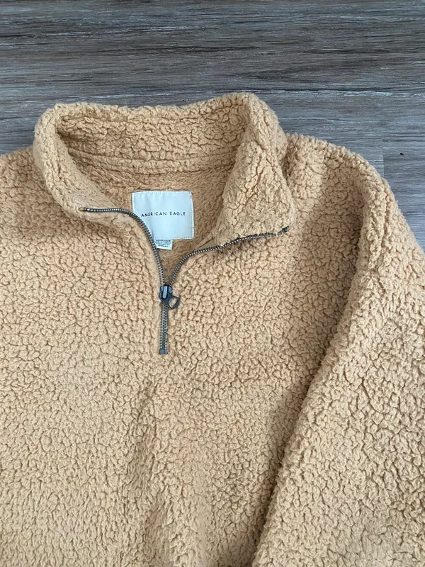 American Eagle sherpa cropped quarter zip - Image 2