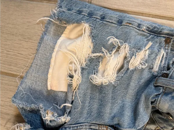 American Eagle Outfitters Distressed Light Blue High-Rise Denim Shorts - Image 5