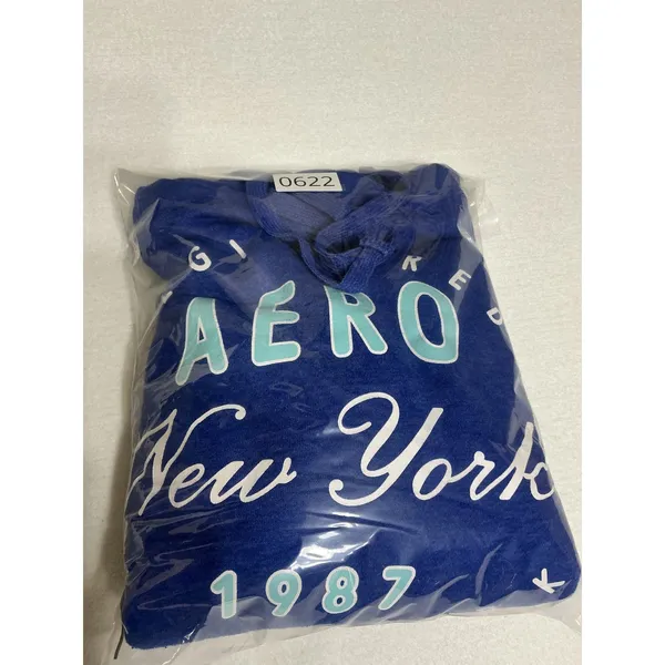 Aeropostale Aero New York 1987 Blue Pullover Hoodie Womens Large Sweatshirt - Image 4