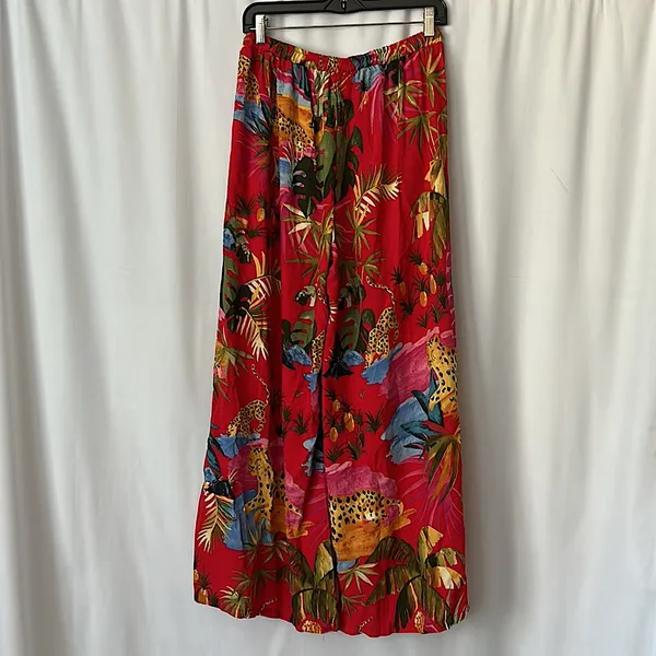 Cynthia Rowley Beautiful Colorful Wide Leg Tropical Pants **Size M** 🌴🌺🌴 - Image 2