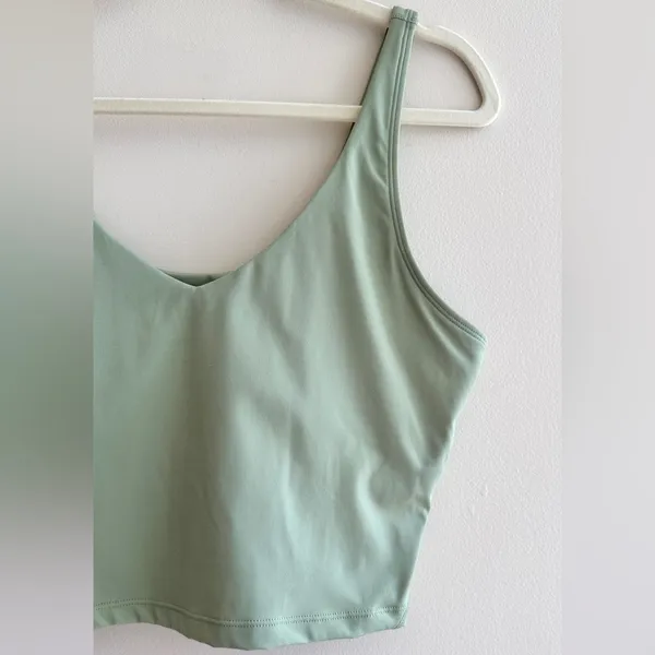 Light Green Racerback Sports Bra, Workout Gear, Women’s Activewear, Size Large - Image 4