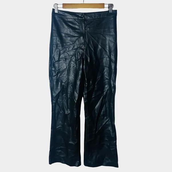 Wilfred Melina Black Vegan Leather High Rise Straight Leg Pants Size 8‎ - Image 4