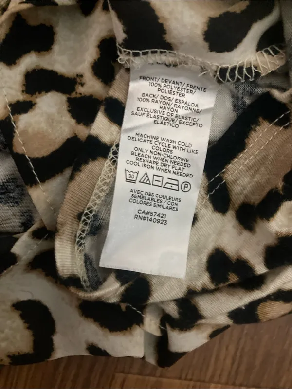 LOFT Leopard Print Sleeveless Ruffle-Front Shell - Cream & Black - Image 5