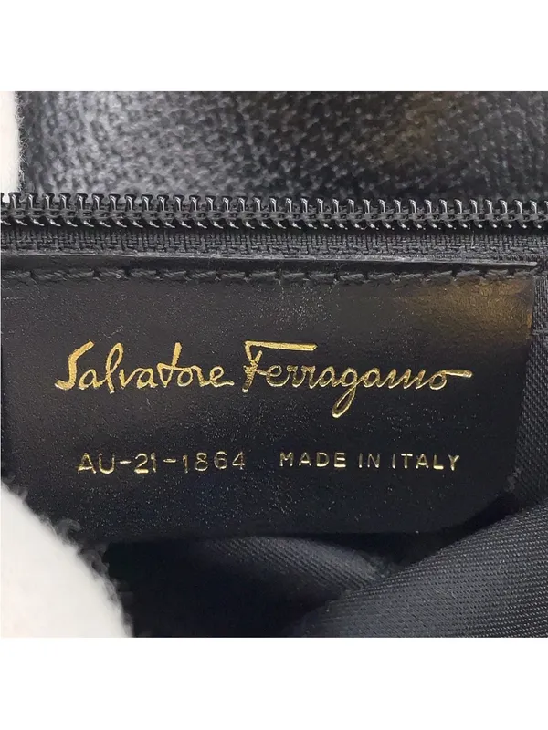 Salvatore Ferragamo Black nylon/leather Shoulder Bag with Gold Hardware - Image 12