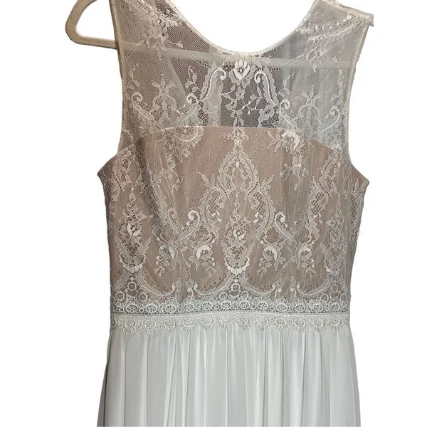 NEW Dress the Population gorgeous flowy white tan wedding formal dress sz S‎ - Image 12