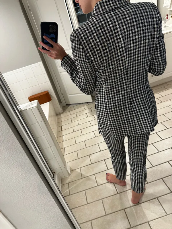 Zara black and white gingham suit jacket - Image 7