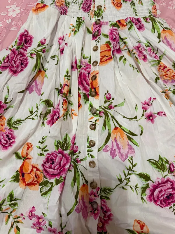 Boutique Floral ruffle maxi dress off the shoulder - Image 5