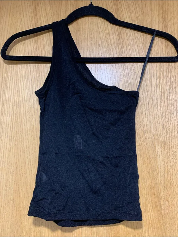 Khy Mesh One Shoulder Black Top - Image 2