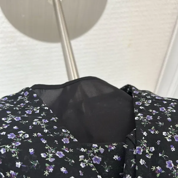 White Fox Marina Mini Dress Black Floral - Image 9