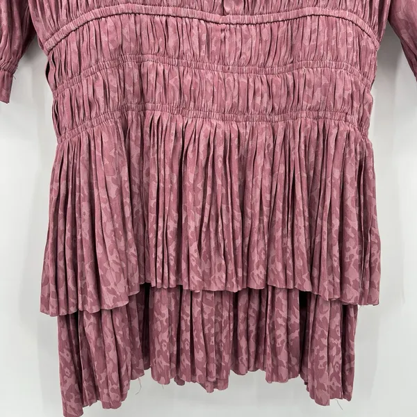 Current Air Anthropologie Aurelie Pleated Smocked‎ Waist Mini Dress Size Medium - Image 5