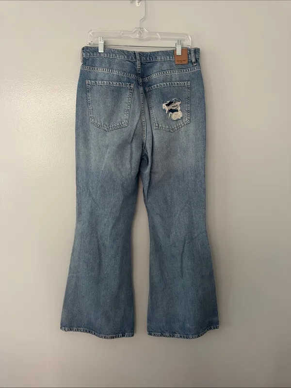 Free People We the Free Women's High Rise Flare Jeans Size 30 ButtonFly - Image 13
