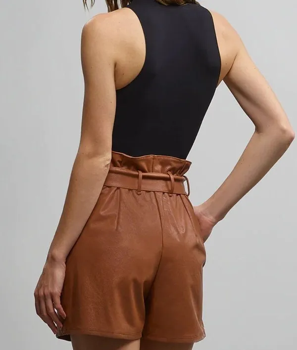 Commando Faux Leather Paperbag Short - Image 2