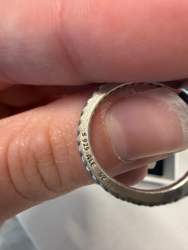 Pandora Ring Blue Square Sparkle Halo Ring - Image 3