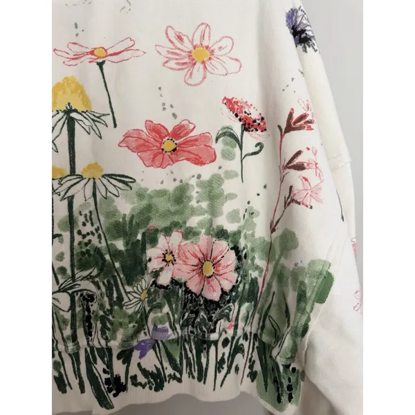 Free People Gaia Sweatshirt Floral Combo Women's Size XS - Image 15
