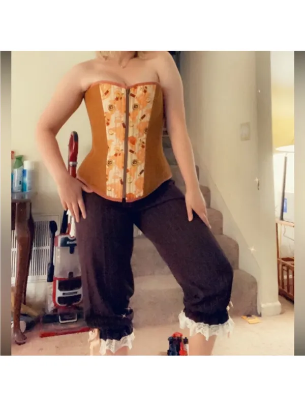 Steampunk corset pants Brown Size L - Image 3