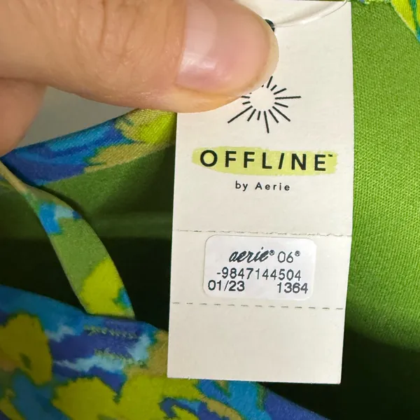 NWT Offline By Aerie Elite Blue Floral Real Me Xtra Hold Up Strappy Sports Bra - Image 8