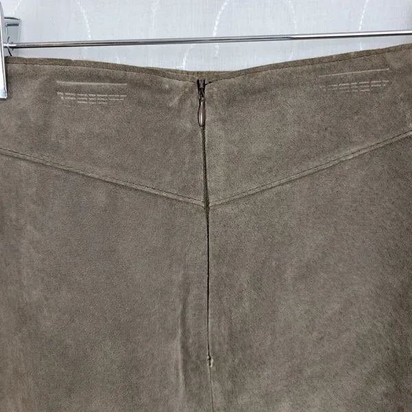 VTG Blue Asphalt Leather Fringe Mini Skirt 9 Brown Suede Rodeo Western Cowgirl - Image 3