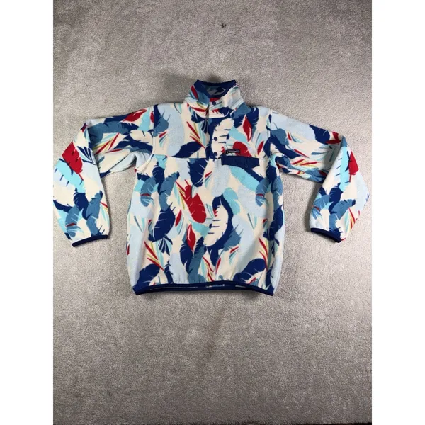 Patagonia Synchilla Snap T Fleece Pullover Women's Small Feather Dance Print - Image 2